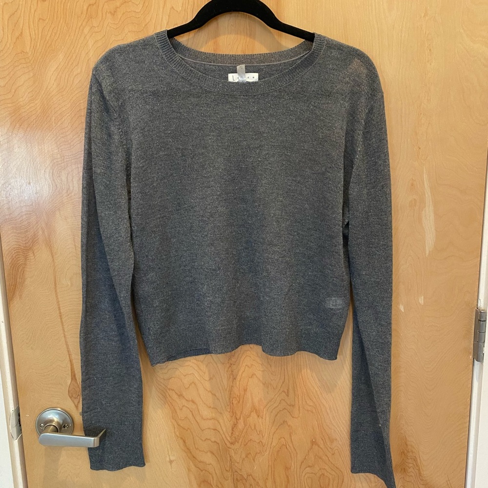 Leith Grey/ Silver sheer top size Medium